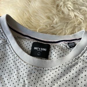 Only and Sons Patterned Crew Neck Cotton Pullover Sweatshirt